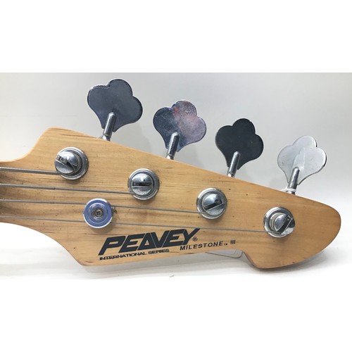 438 - PEAVEY MILESTNE MK3 4 string white bodied bass guitar.