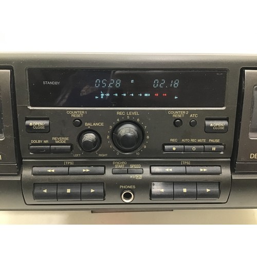 462 - TECHNICS DBL CASSETTE DECK. Model No. RS-TR 474 found in working condition with wear marks to the ch... 