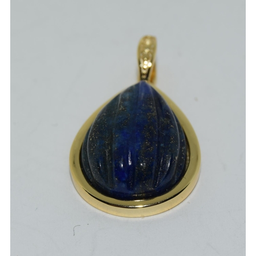 502 - Silver gilt Lapis Lazuli pendant necklace