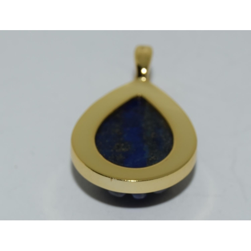 502 - Silver gilt Lapis Lazuli pendant necklace