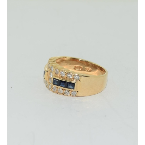 497 - 18ct gold Art Deco Sapphire and Diamond ring size J