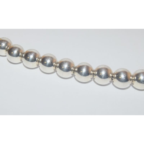 532 - Sterling 925 silver bead necklace. 18 inches.