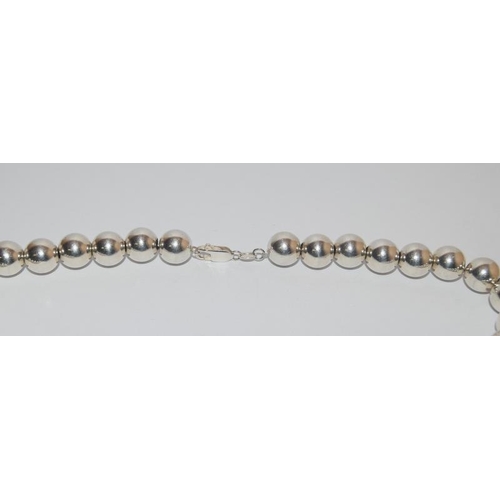 532 - Sterling 925 silver bead necklace. 18 inches.