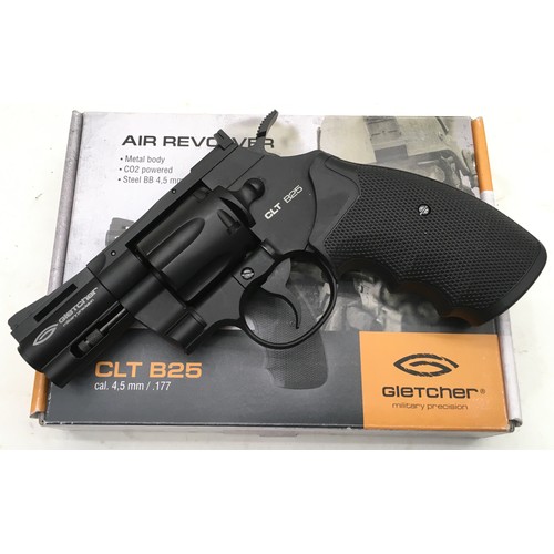 112 - Quality Gletcher CLT B25 .177 Air Pistol in excellent condition boxed.*BIDDERS MUST BE OVER 18 AND C... 