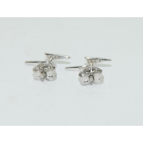 508 - Pair of 18ct White Gold Diamond Lightening Bolt Stud Earrings