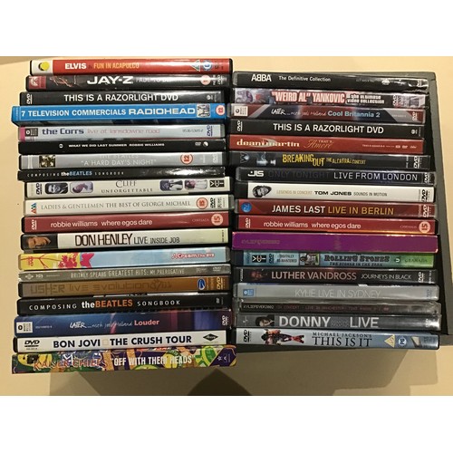 513 - COLLECTION OF 36 ROCK AND POP DVD MUSIC DISC’s. Varied selection to choose from here including Bon J... 