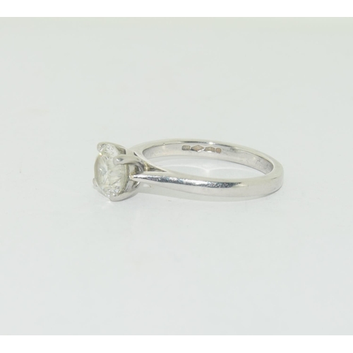 575 - Platinum Diamond solitaire ring approx 1.25ct size H