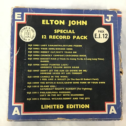 207 - ELTON JOHN RARE SPECIAL 12 SINGLES RECORD PACK. To include many of his hits presented in this limite... 