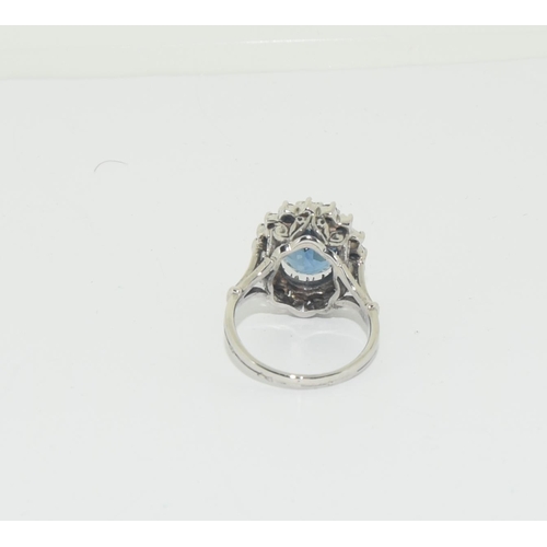 590 - 18ct white gold substantial Diamond and sapphire ring approx 5.0ct total size M