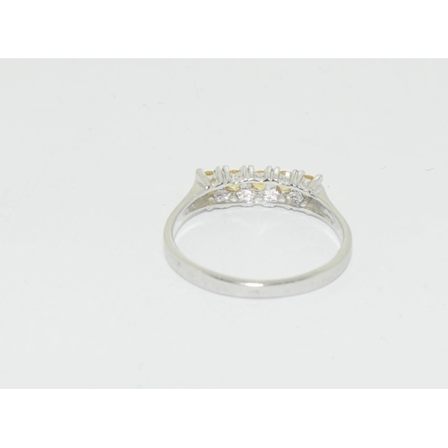 373 - 9ct white gold ladies citron bar ring size N