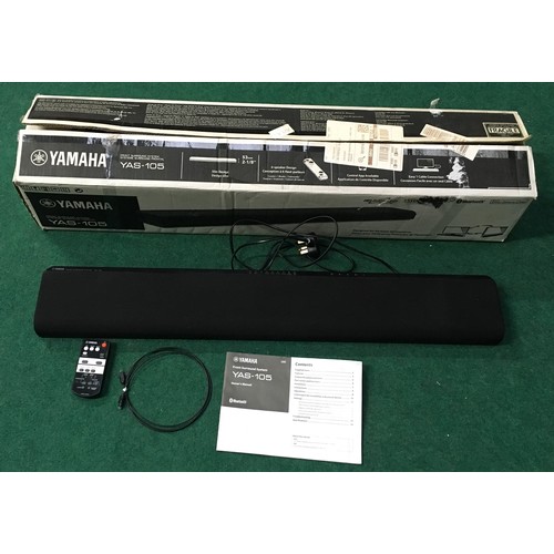 612 - Yamaha YAS-105 soundbar in box, not tested (wp).