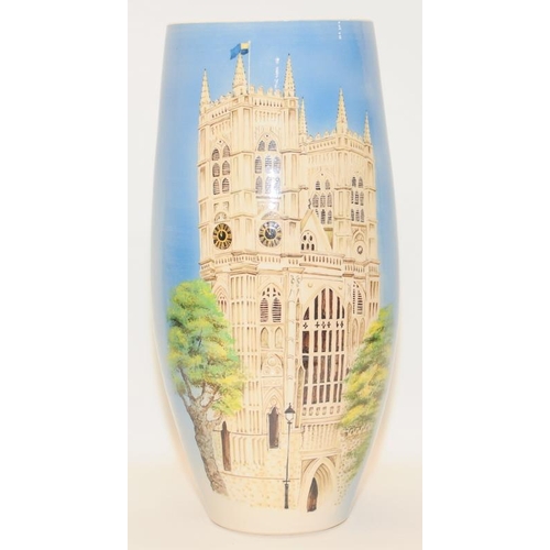 24 - Poole Pottery outstanding large limited edition Royal Wedding / Westminster Abbey oval vase hand pai... 
