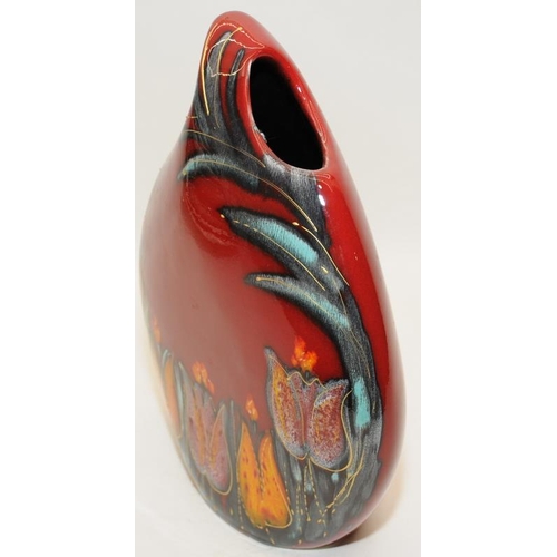 3 - Poole Pottery interest Anita Harris Studio large trial teardrop vase Summer Tulip 12