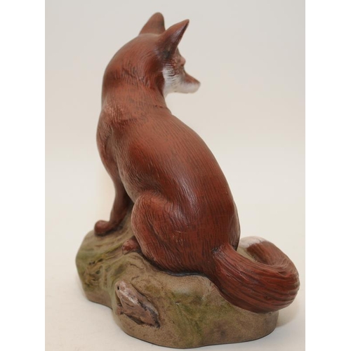 233 - Poole Pottery acrylic painted stoneware model of a Thrush together with a fox and a Owl (3)