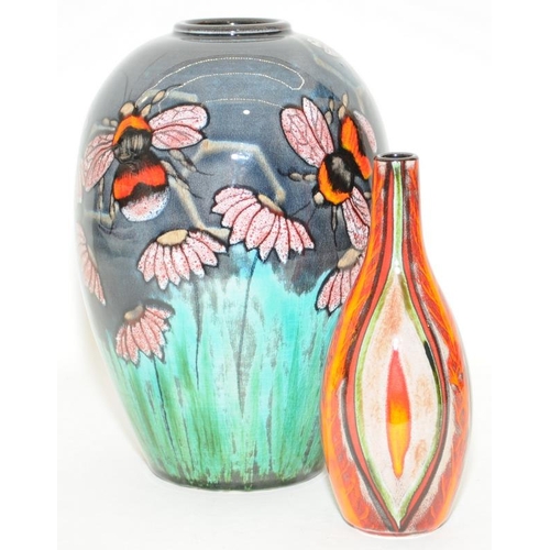 241 - Poole Pottery N. Massarella Bee vase 8.5