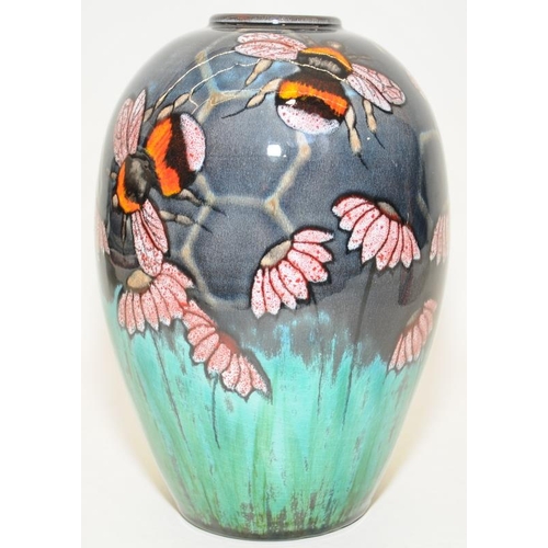 241 - Poole Pottery N. Massarella Bee vase 8.5