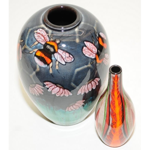 241 - Poole Pottery N. Massarella Bee vase 8.5