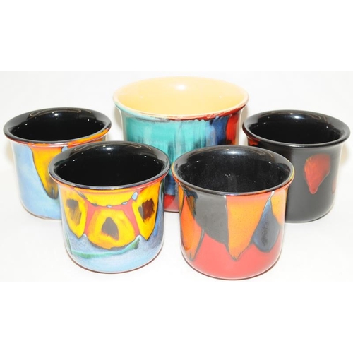 246 - Poole pottery five Living Glaze planters (one a/f) (5)