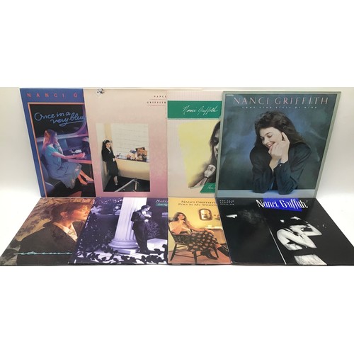 304 - 8 X NANCI GRIFFITH LP VINYL RECORDS. To include - Late Night Grand Hotel - Storms - Poet In My Windo... 