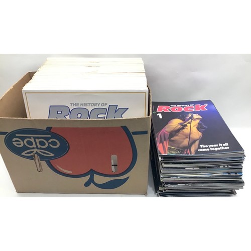 305 - THE HISTORY OF ROCK - COMPLETE 40 VOLUME VINYL L.P. SET WITH MAGAZINES. LPs are found in Ex conditio... 