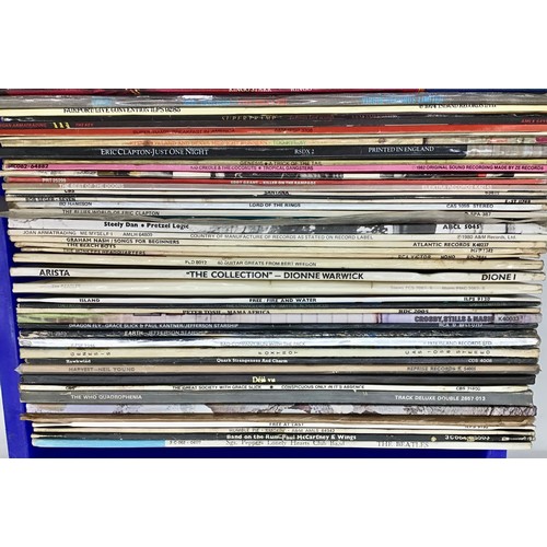 310 - BOX OF VARIOUS VINYL POP AND ROCK LP RECORDS. To include - Led Zeppelin - Neil Young - The Strangler... 