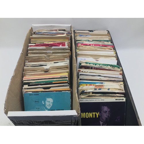 287 - 2 BOXES OF VARIOUS SINGLE RECORDS. Mostly from the 60’s and 70’s and found here in various condition... 