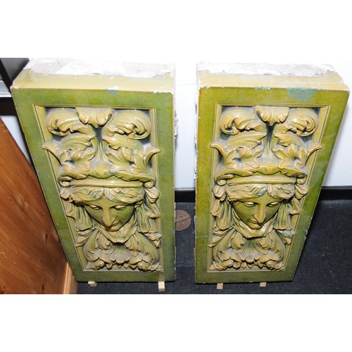 377 - Poole Pottery / Carters Architectural pair of stunning and rare Faiance Column Capitals from the doo... 