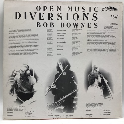 198 - BOB DOWNES “ DIVERSIONS” LP. Rare jazz LP complete with press release sheets and found in Ex conditi... 