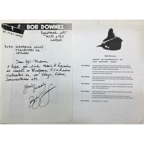 198 - BOB DOWNES “ DIVERSIONS” LP. Rare jazz LP complete with press release sheets and found in Ex conditi... 