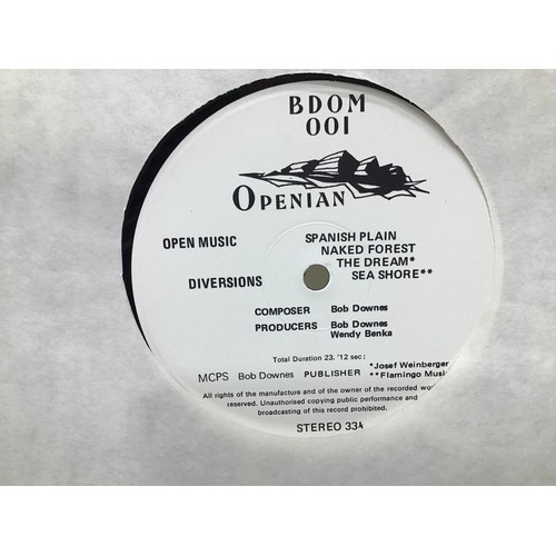 198 - BOB DOWNES “ DIVERSIONS” LP. Rare jazz LP complete with press release sheets and found in Ex conditi... 