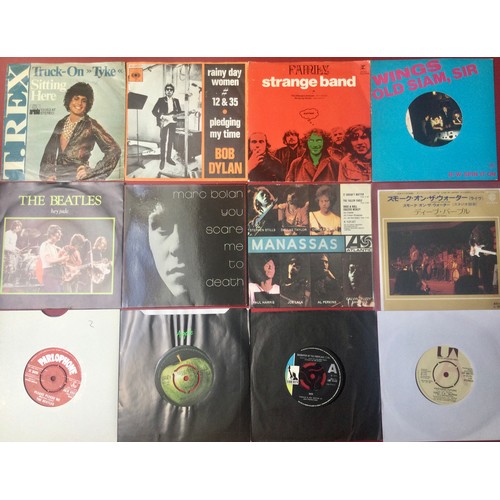 291 - BOX OF MAINLY ROCK / POP RELATED 7” SINGLES. Nice selection here from artist’s to include Marc Bolan... 