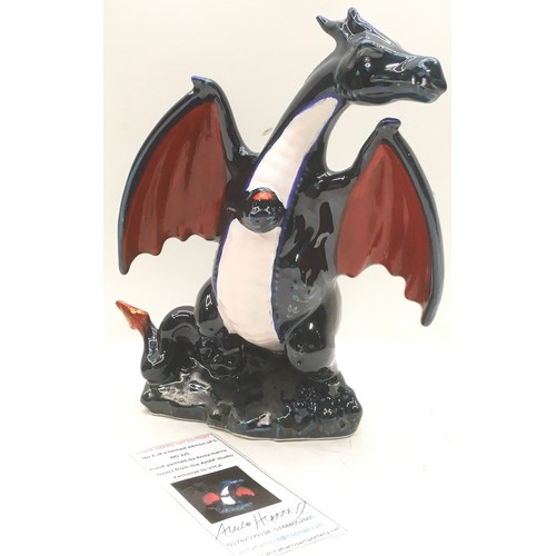 5A - Poole Pottery interest Anita Harris Art Pottery model of a dragon, Limited edition 2/5.