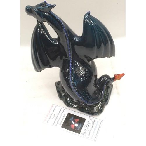 5A - Poole Pottery interest Anita Harris Art Pottery model of a dragon, Limited edition 2/5.