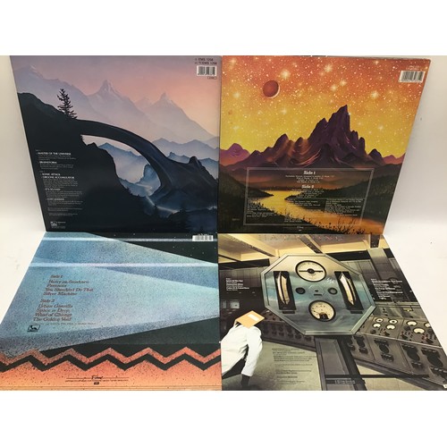 91 - 4 x HAWKWIND VINYL LP RECORDS. Titles as follows - Hall Of The Mountain Grill - Quark Strangeness & ... 