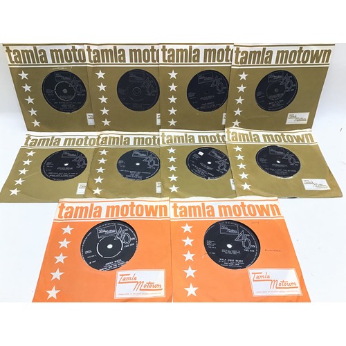 295 - 10 TMG MOTOWN 7” SINGLES. Containing artists - The Four Tops - Marv Johnson - Martha & The Vandellas... 