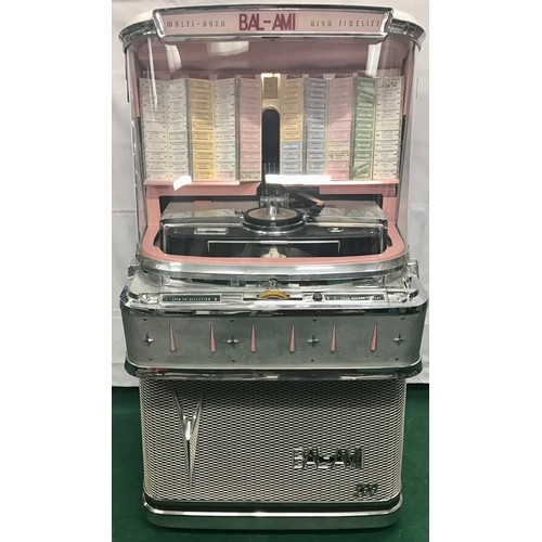 255 - BAL AMI I200 JUKEBOX. Finished with internal pink trim. Chrome work looks in nice condition. Very ni... 