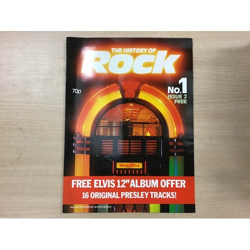 305 - THE HISTORY OF ROCK - COMPLETE 40 VOLUME VINYL L.P. SET WITH MAGAZINES. LPs are found in Ex conditio... 