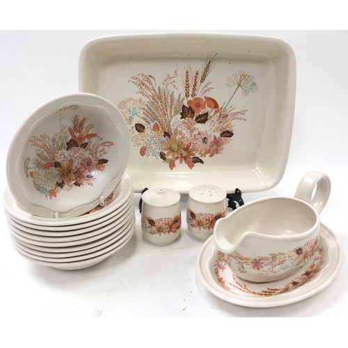 48 - Extensive collection of Poole Pottery dinner ware in the Summer Glory pattern. To include covered tu... 