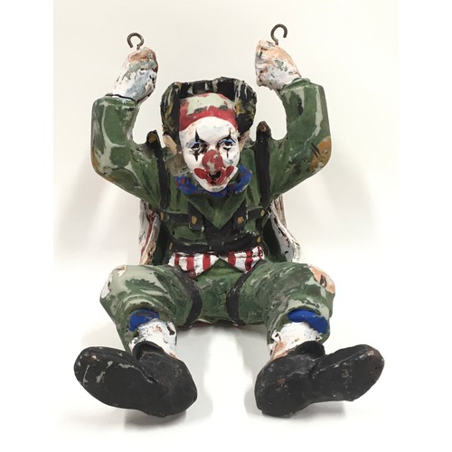 462 - Nursery ornament of a clown descending by parachute 50x45x45cm