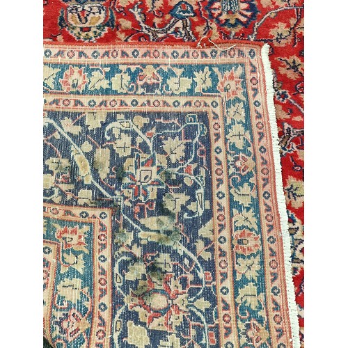 471 - Large room size Antique  design Afghan carpet red and blue size  385x286cm.