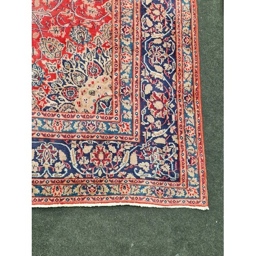 471 - Large room size Antique  design Afghan carpet red and blue size  385x286cm.