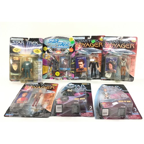 49 - 7 x Star Trek Playmates figures in bubble packs. (One opened pack).