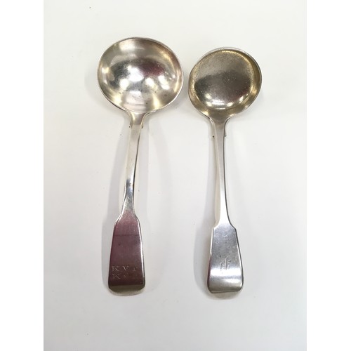 23 - Two silver ladles, (117g) Exeter.