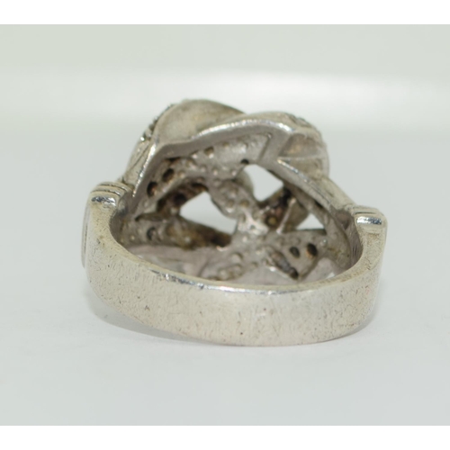 56 - Silver Twisted knot ring size U