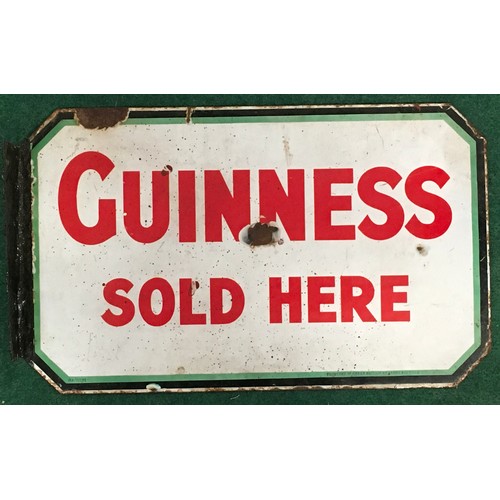 2 - Guinness double sided vintage enamel advertising sign 28x47cm.