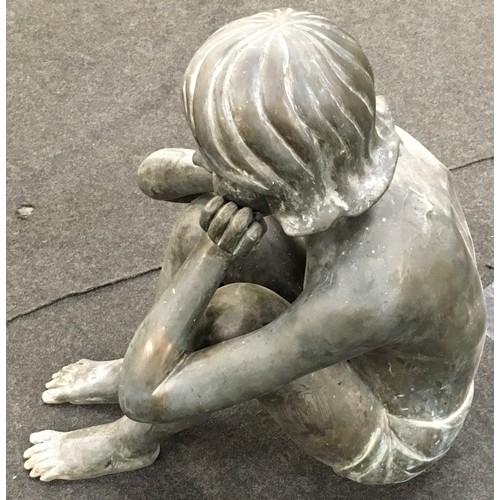 23 - Large bronze decorative sculpture of a girl sitting 67x33x55cm.