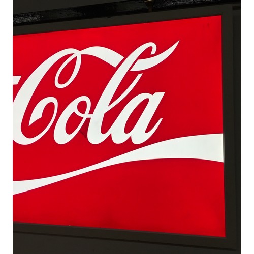Contemporary Illuminating Coca Cola advertising sign 121x60cm.