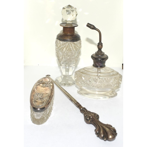 17 - Collection of silver toped dressing table items