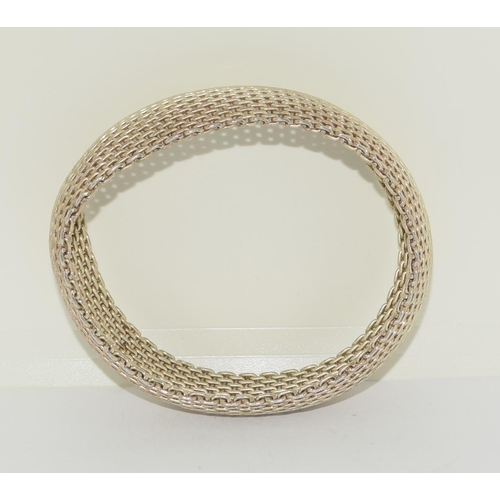 59 - Silver Mesh bracelet 6.5cm diameter
