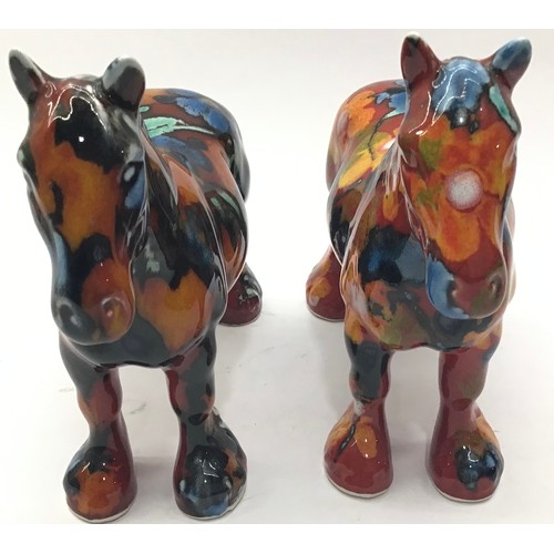 57 - Poole Pottery interest Anita Harris Art Pottery model of a Horse together with one other (2)